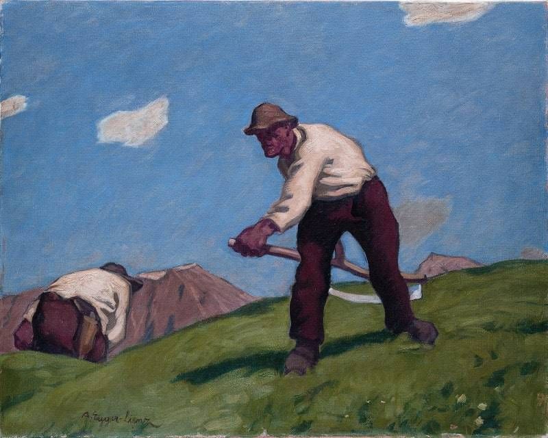 Zwei Bergmäher, Zweite Fassung, 1913. © Vaverka