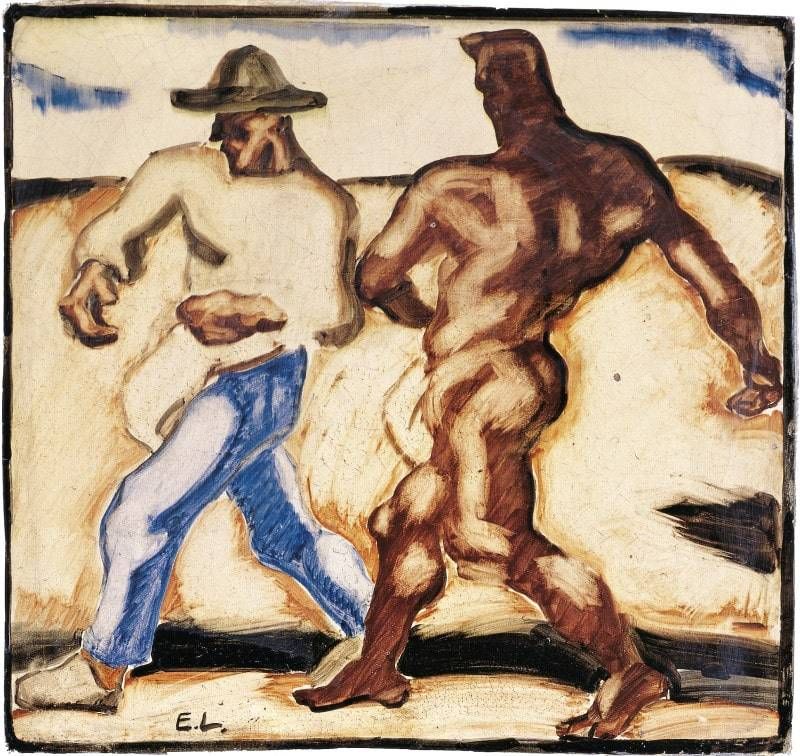 Sämann und Teufel, wohl 1923. © Vaverka